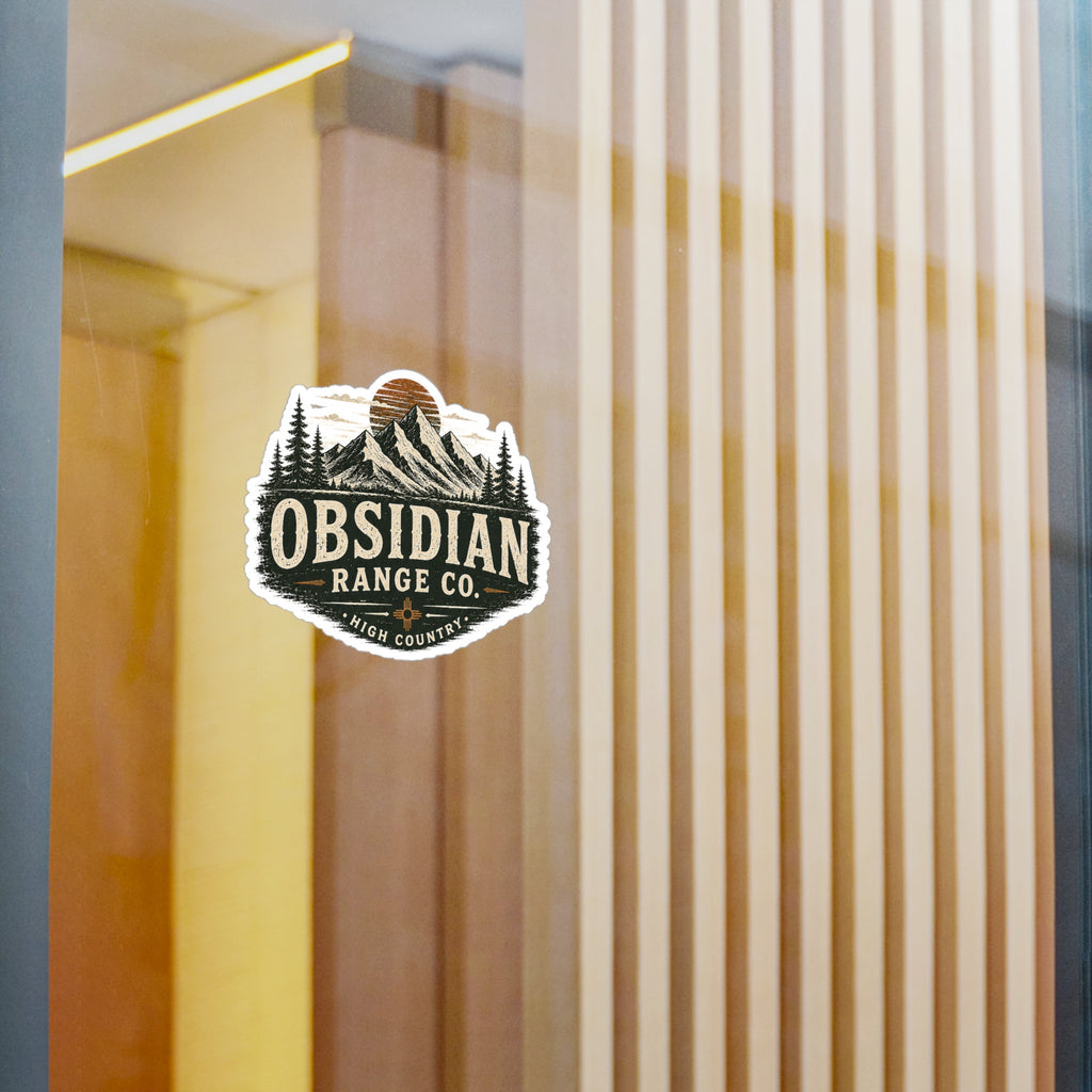Obsidian Range Co. Mountain Logo Vinyl Sticker — Outdoor Adventure Kiss-Cut Decal