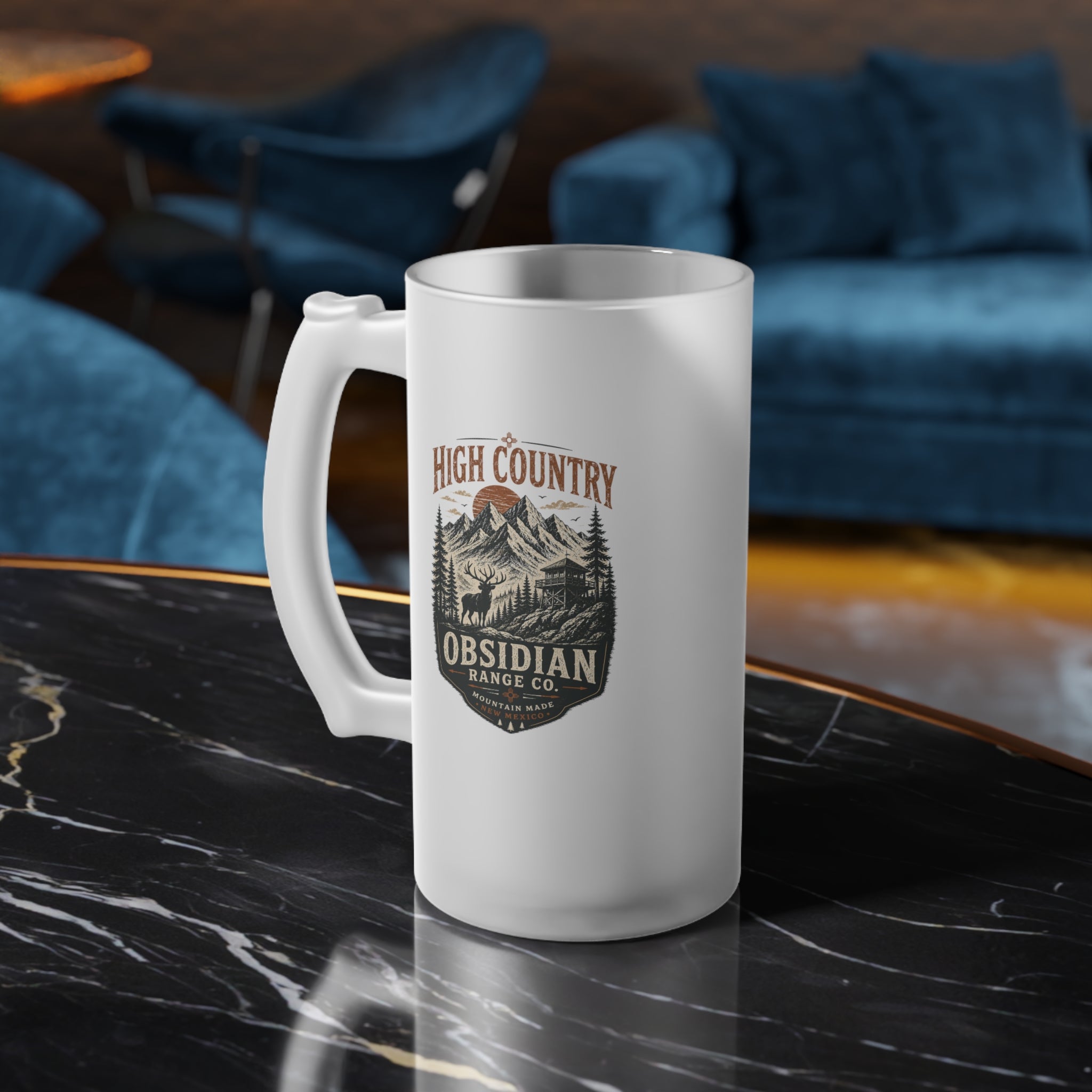 High Country Frosted Glass Beer Mug