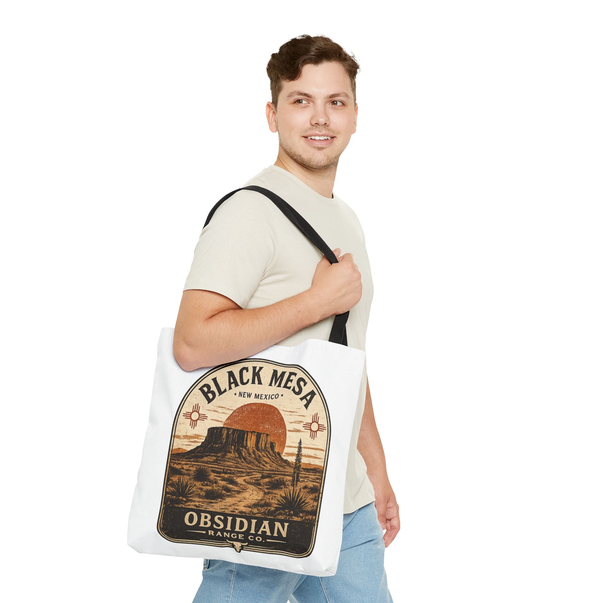 Black Mesa Obsidian Range Co. Tote Bag — Vintage New Mexico Desert Graphic