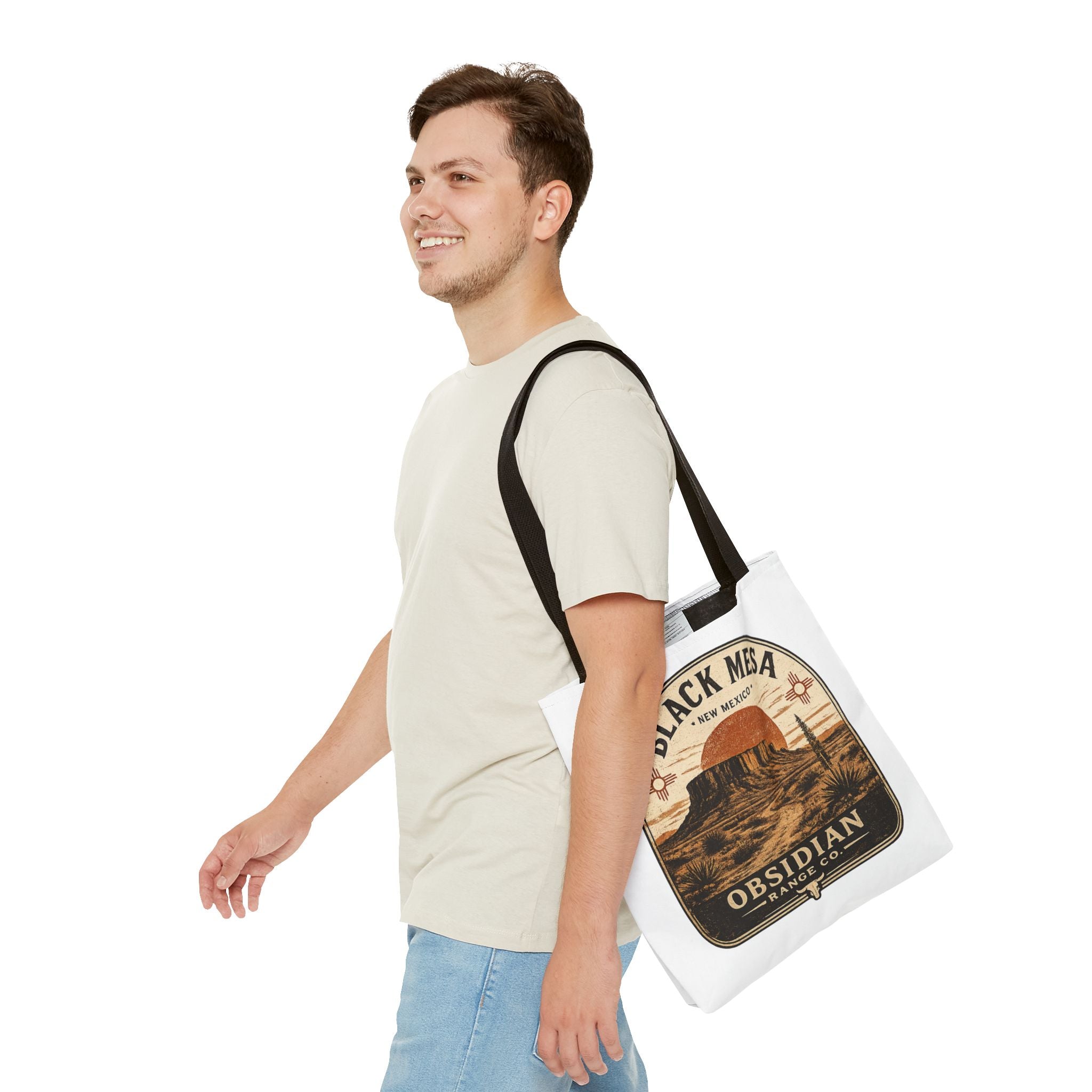 Black Mesa Obsidian Range Co. Tote Bag — Vintage New Mexico Desert Graphic