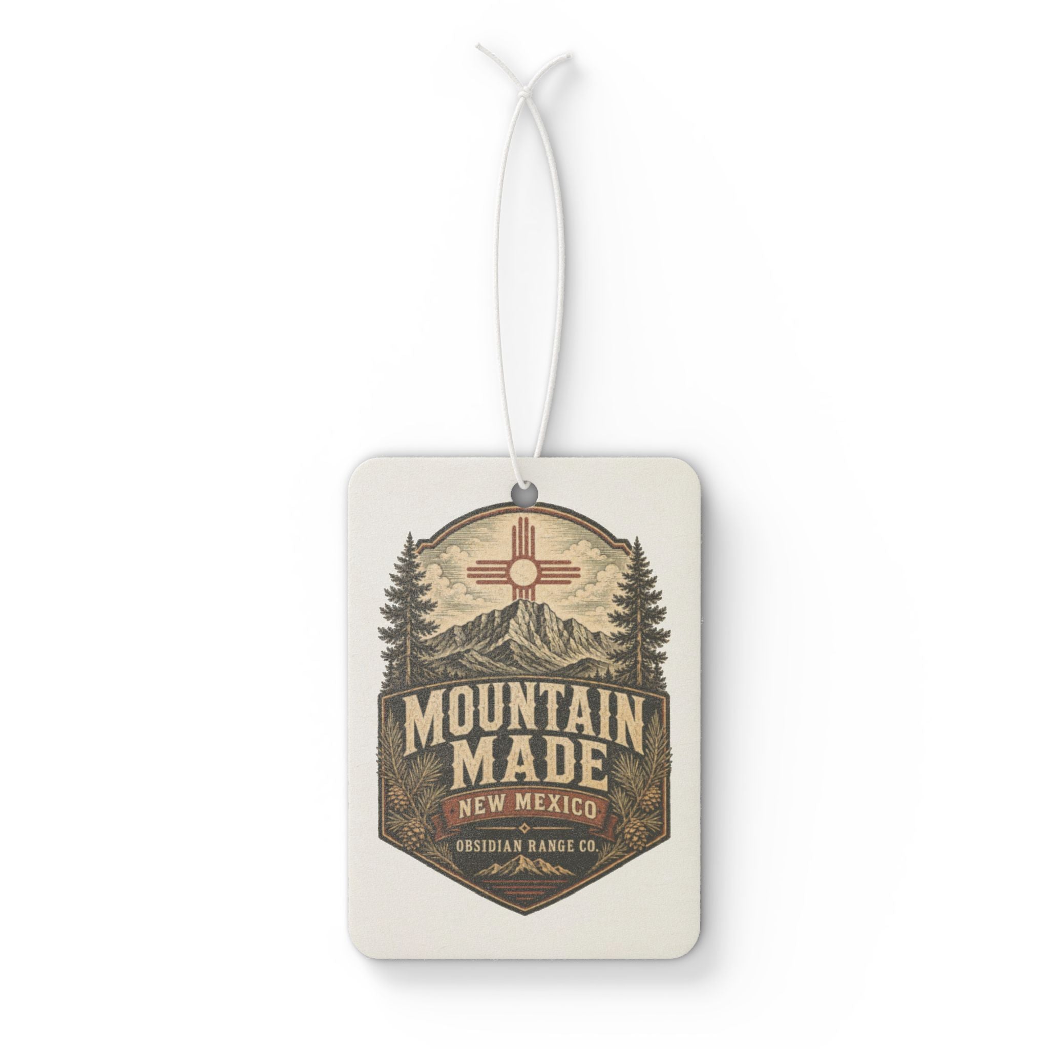 Mountain Made New Mexico Car Air Freshener — Rustic Pine Scent, Outdoor Adventure Design
