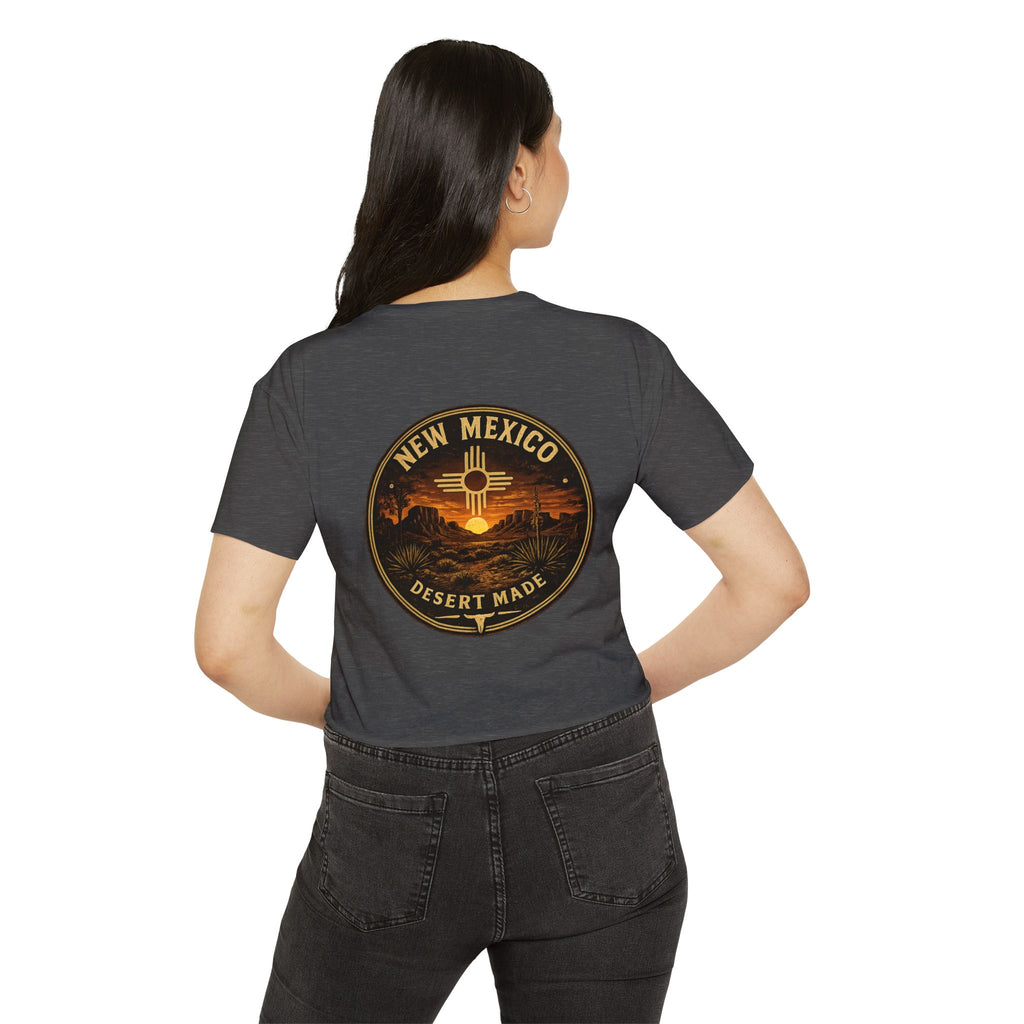 New Mexico Sunset Crop Top — Women's Festival Tee (Desert Made)