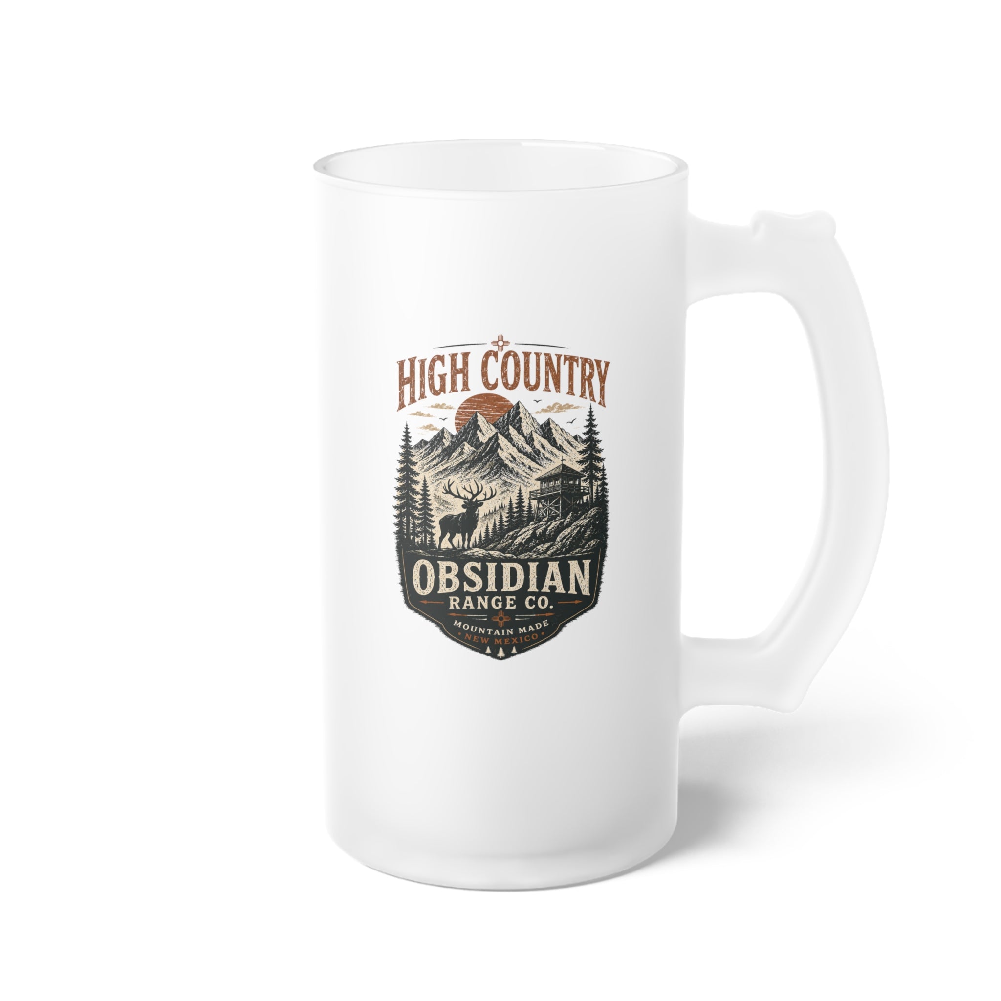 High Country Frosted Glass Beer Mug