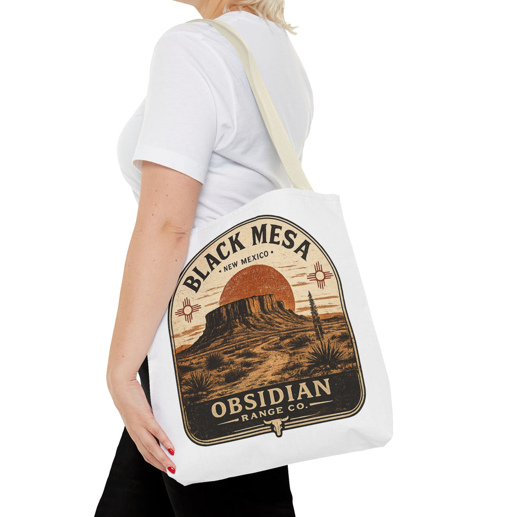 Black Mesa Obsidian Range Co. Tote Bag — Vintage New Mexico Desert Graphic