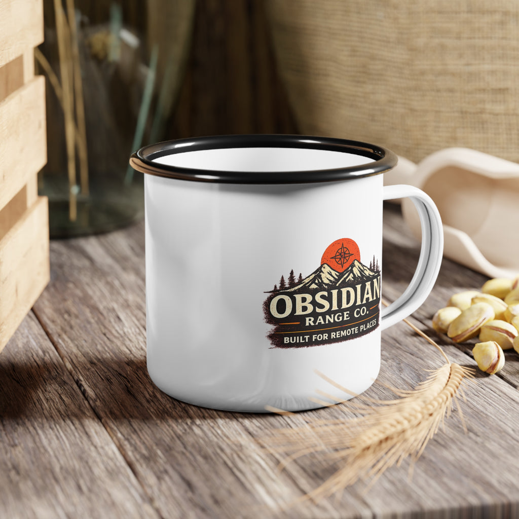 Obsidian Range Co. Enamel Camp Cup — Built for Remote Places Outdoors Mug
