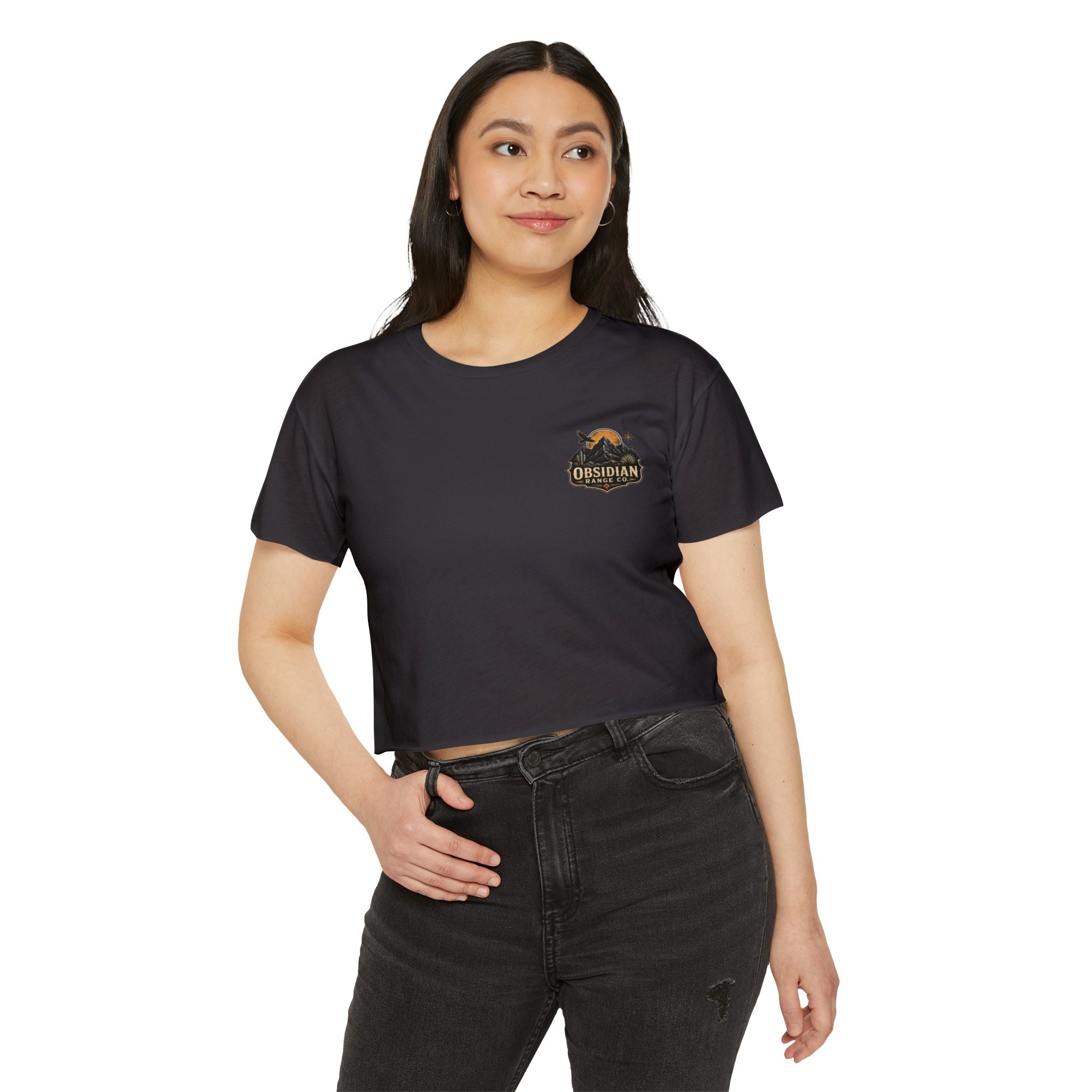 New Mexico Sunset Crop Top — Women's Festival Tee (Desert Made)