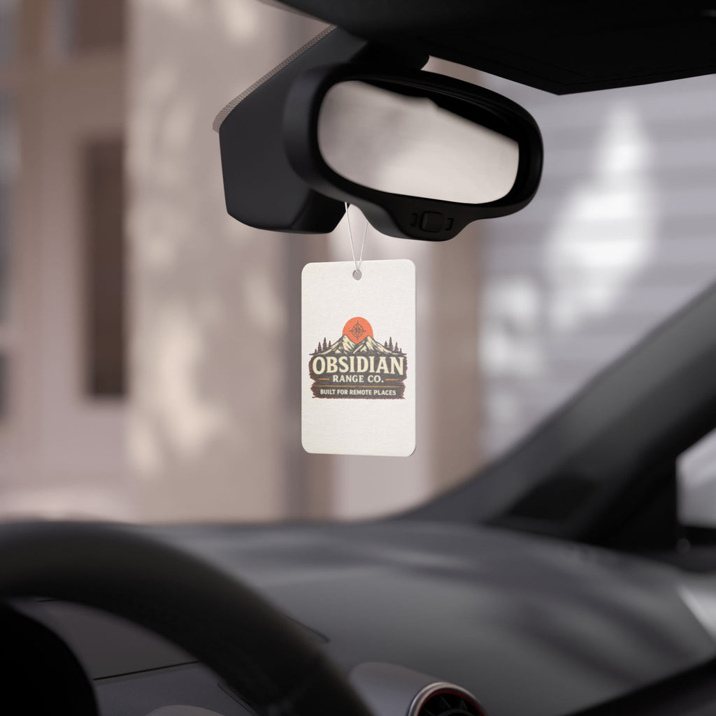 Obsidian Range Co. Car Air Freshener — Vintage Mountain Logo Scented Tag