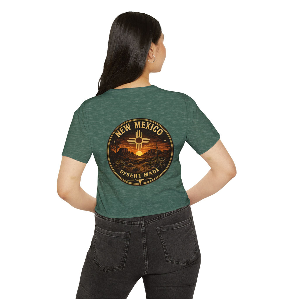 New Mexico Sunset Crop Top — Women's Festival Tee (Desert Made)