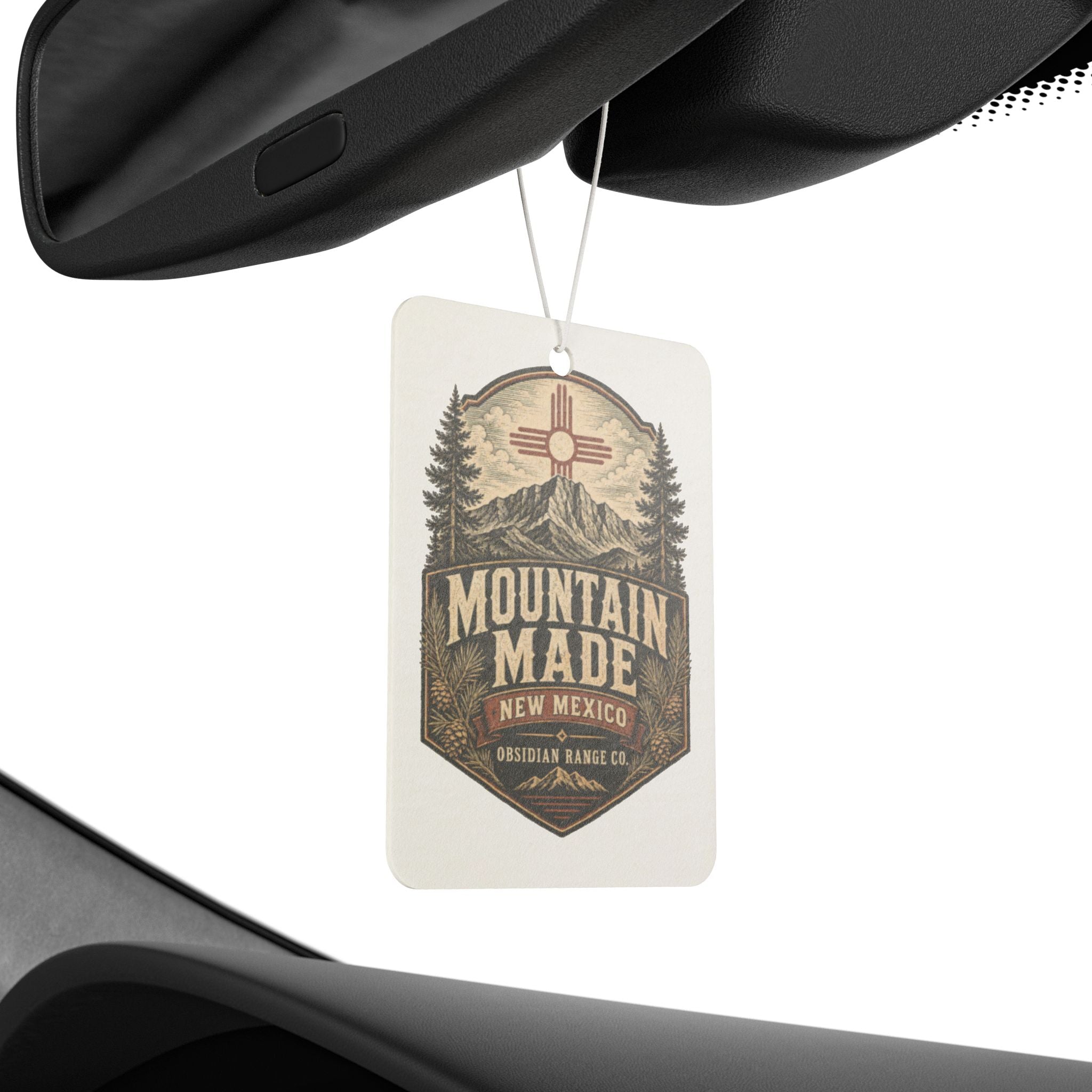 Mountain Made New Mexico Car Air Freshener — Rustic Pine Scent, Outdoor Adventure Design