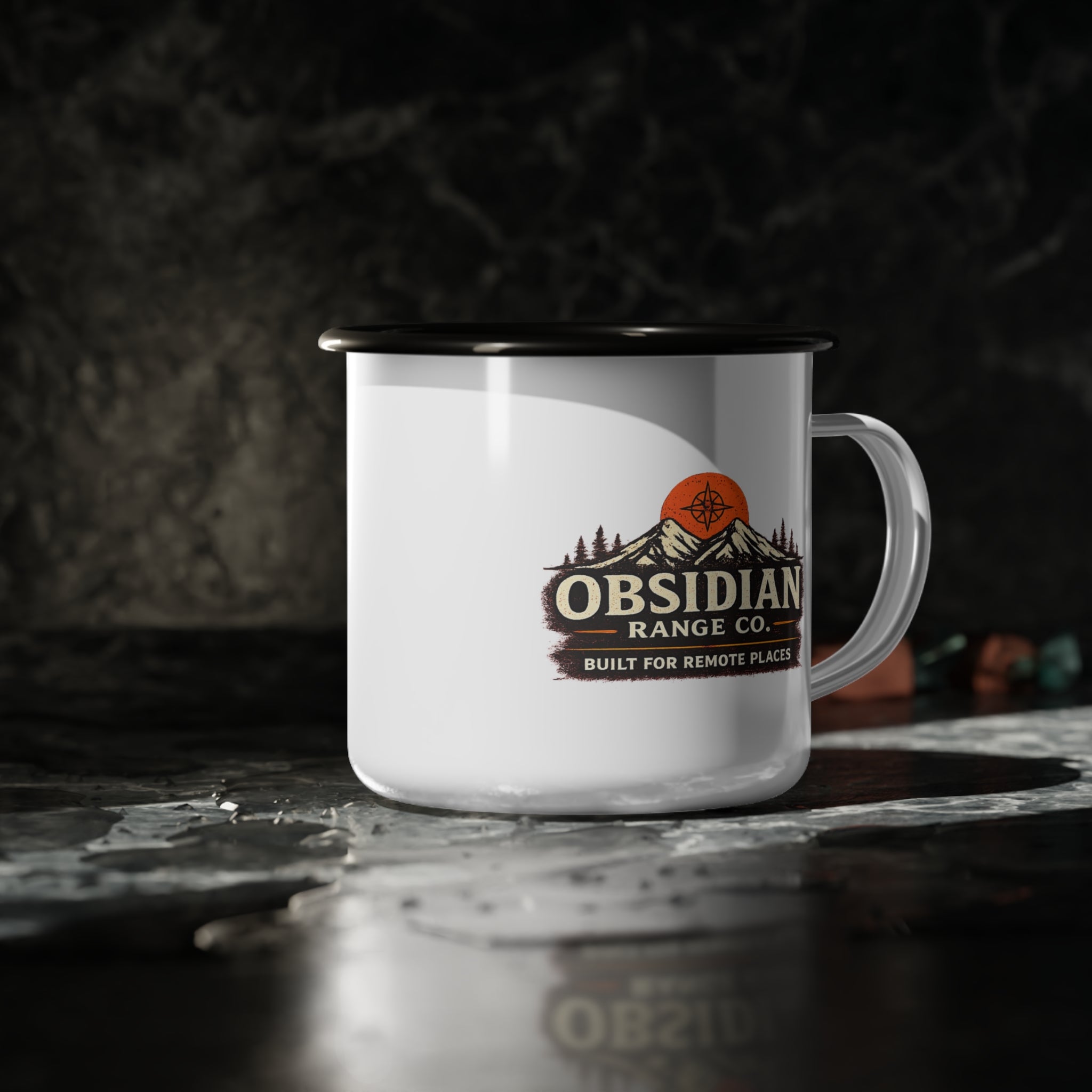 Obsidian Range Co. Enamel Camp Cup — Built for Remote Places Outdoors Mug