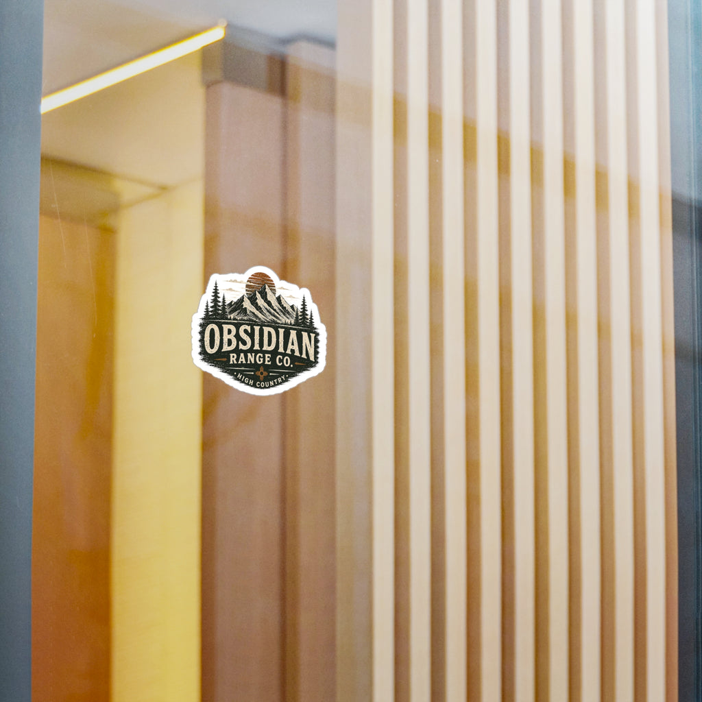 Obsidian Range Co. Mountain Logo Vinyl Sticker — Outdoor Adventure Kiss-Cut Decal