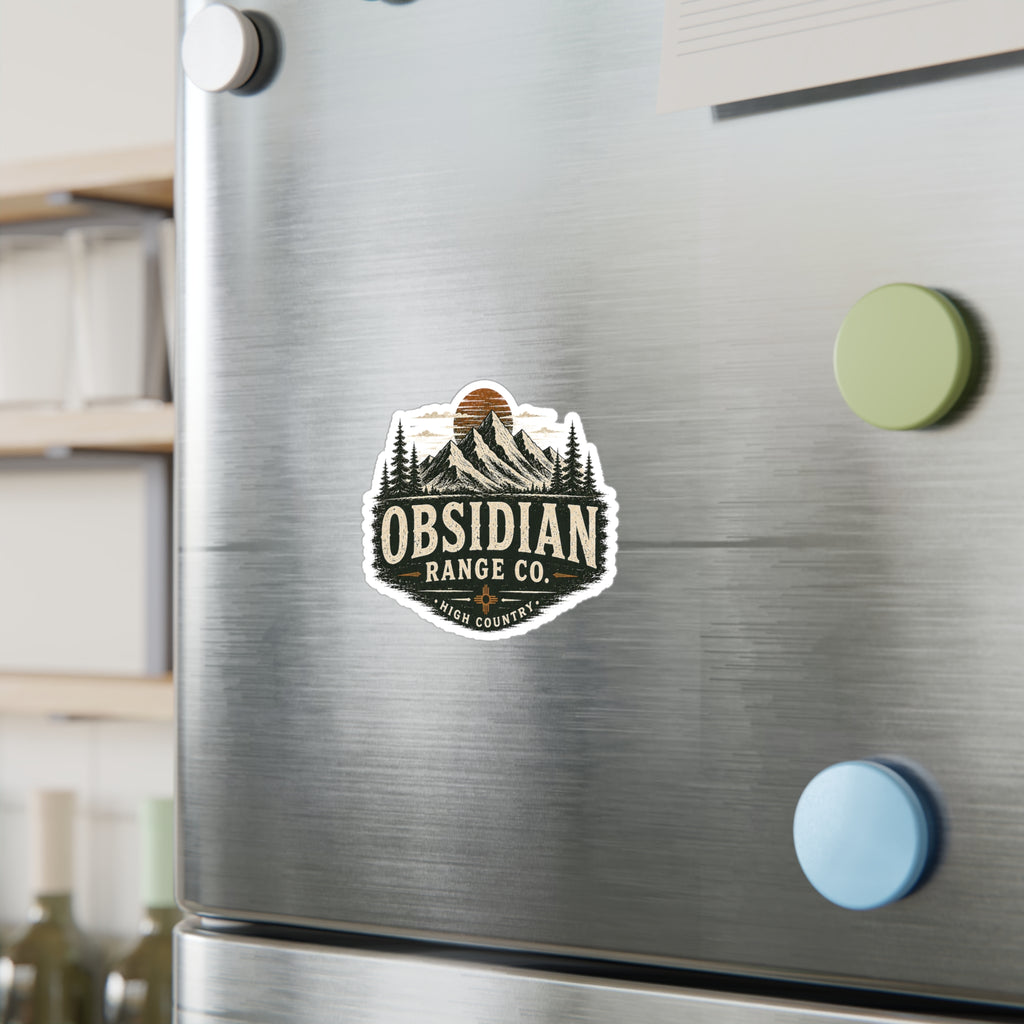 Obsidian Range Co. Mountain Logo Vinyl Sticker — Outdoor Adventure Kiss-Cut Decal