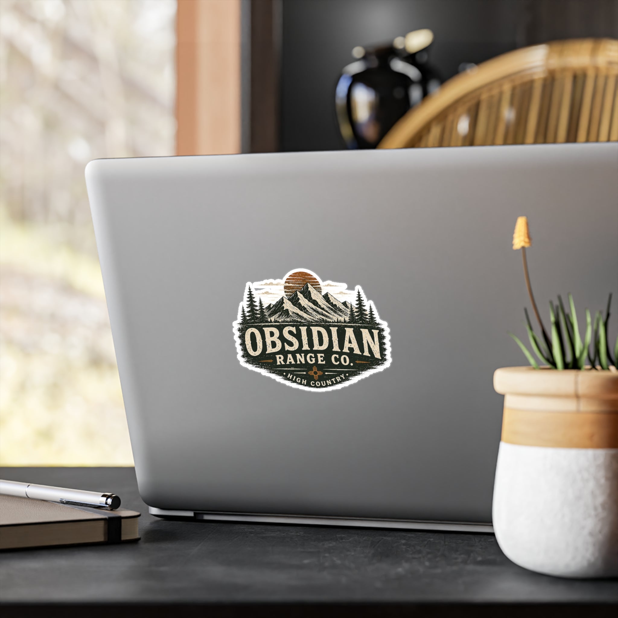 Obsidian Range Co. Mountain Logo Vinyl Sticker — Outdoor Adventure Kiss-Cut Decal