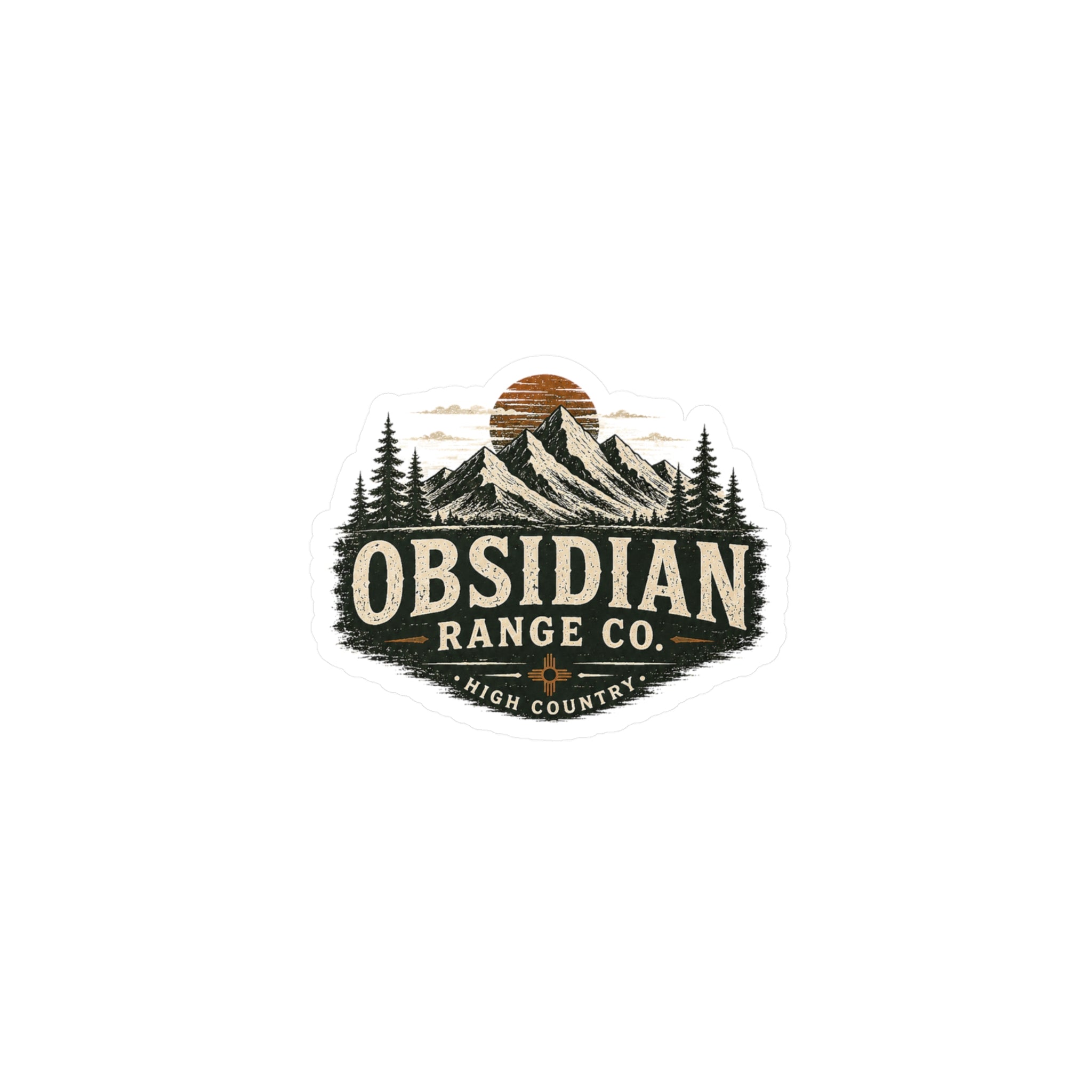 Obsidian Range Co. Mountain Logo Vinyl Sticker — Outdoor Adventure Kiss-Cut Decal