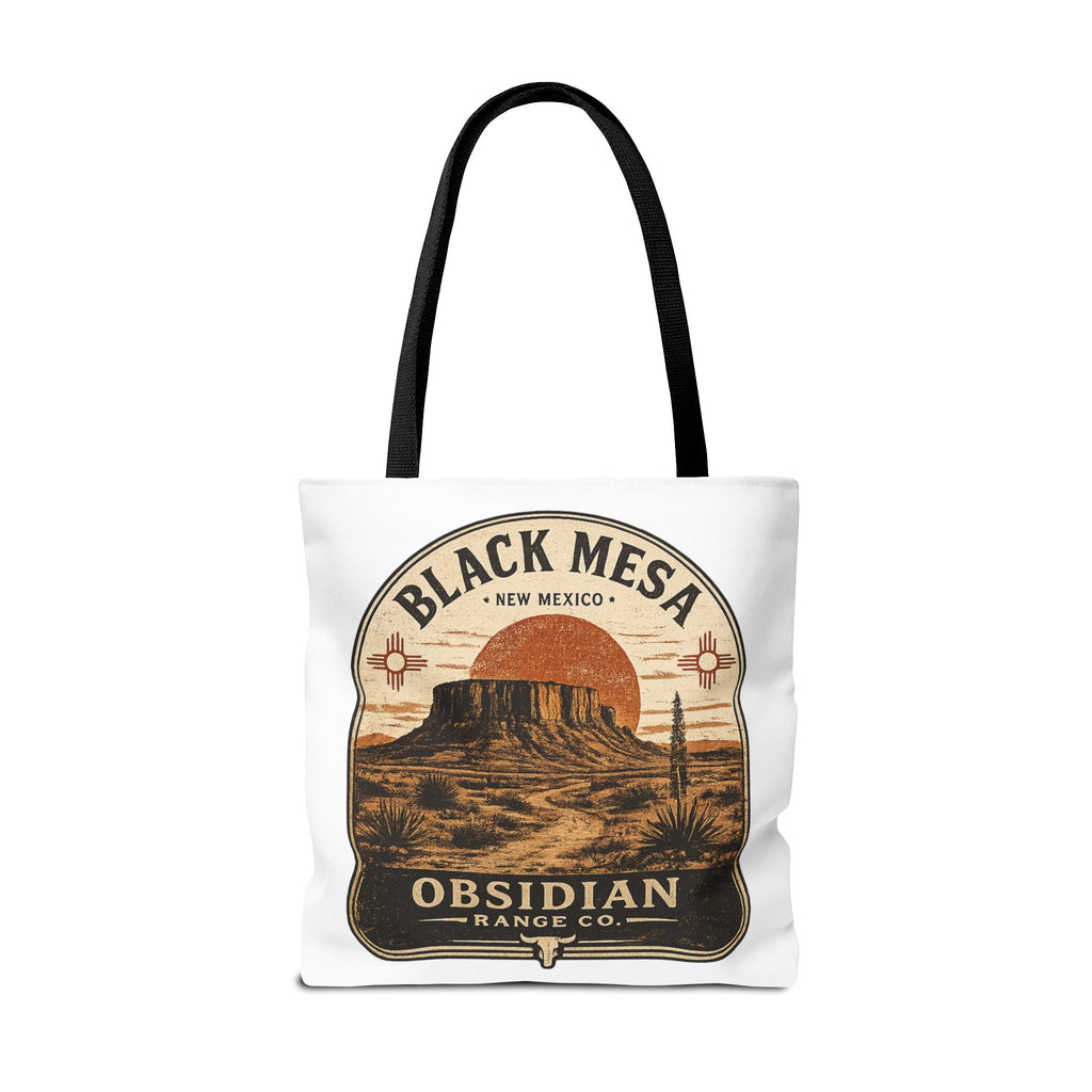 Black Mesa Obsidian Range Co. Tote Bag — Vintage New Mexico Desert Graphic