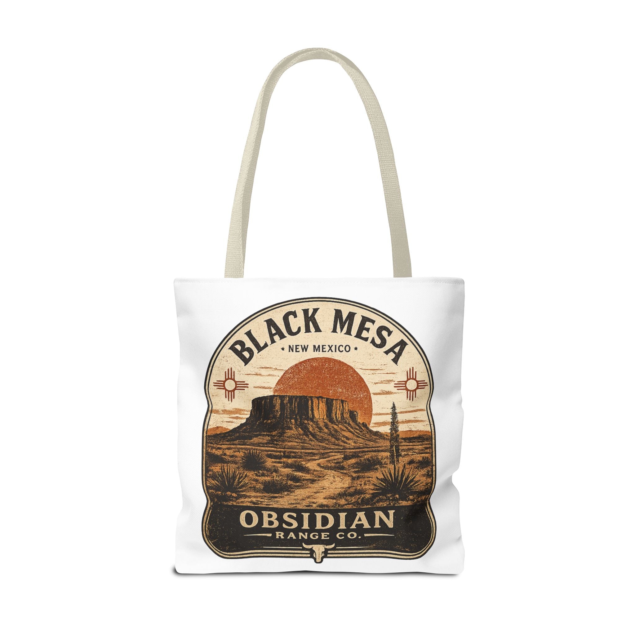 Black Mesa Obsidian Range Co. Tote Bag — Vintage New Mexico Desert Graphic