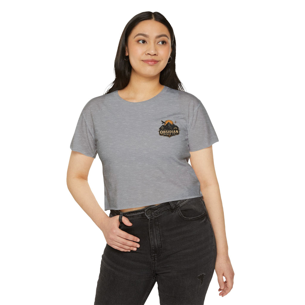 New Mexico Sunset Crop Top — Women's Festival Tee (Desert Made)