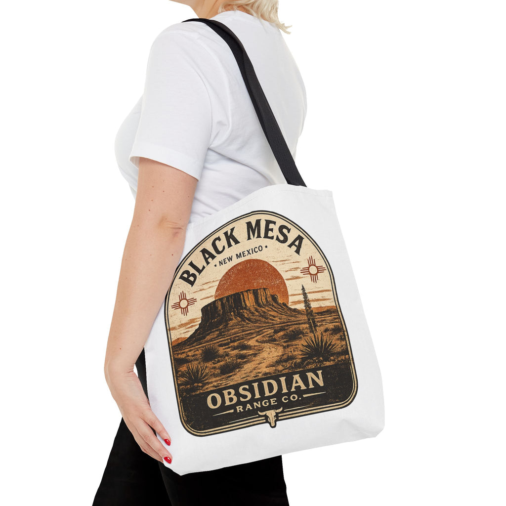 Black Mesa Obsidian Range Co. Tote Bag — Vintage New Mexico Desert Graphic
