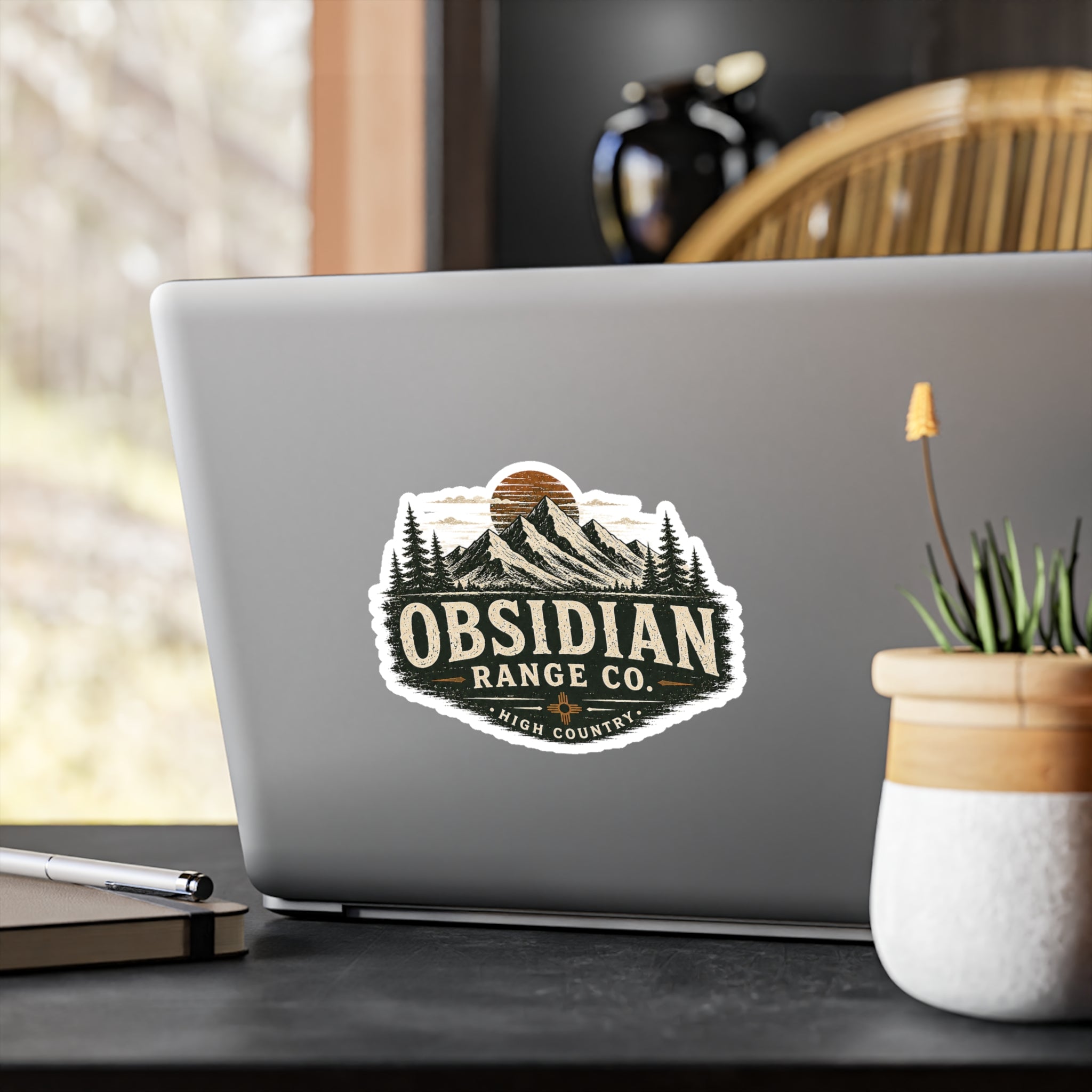 Obsidian Range Co. Mountain Logo Vinyl Sticker — Outdoor Adventure Kiss-Cut Decal