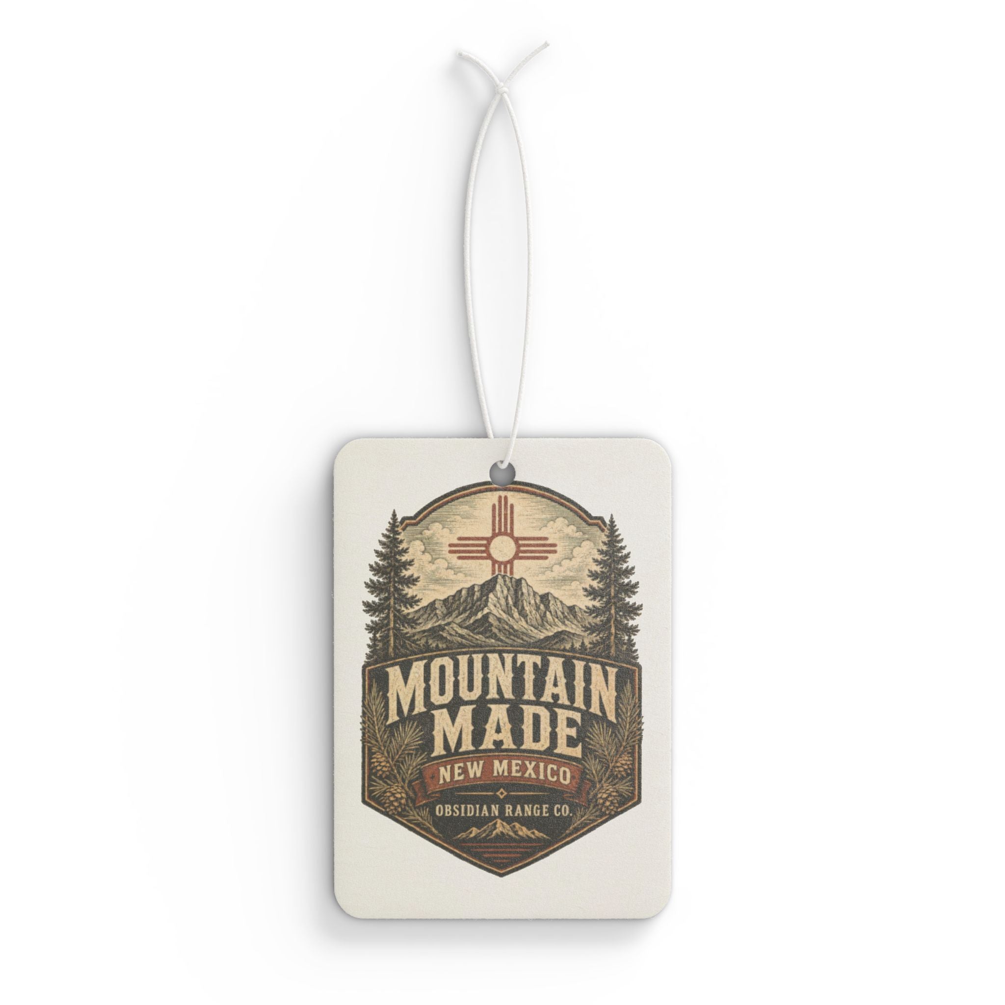 Mountain Made New Mexico Car Air Freshener — Rustic Pine Scent, Outdoor Adventure Design