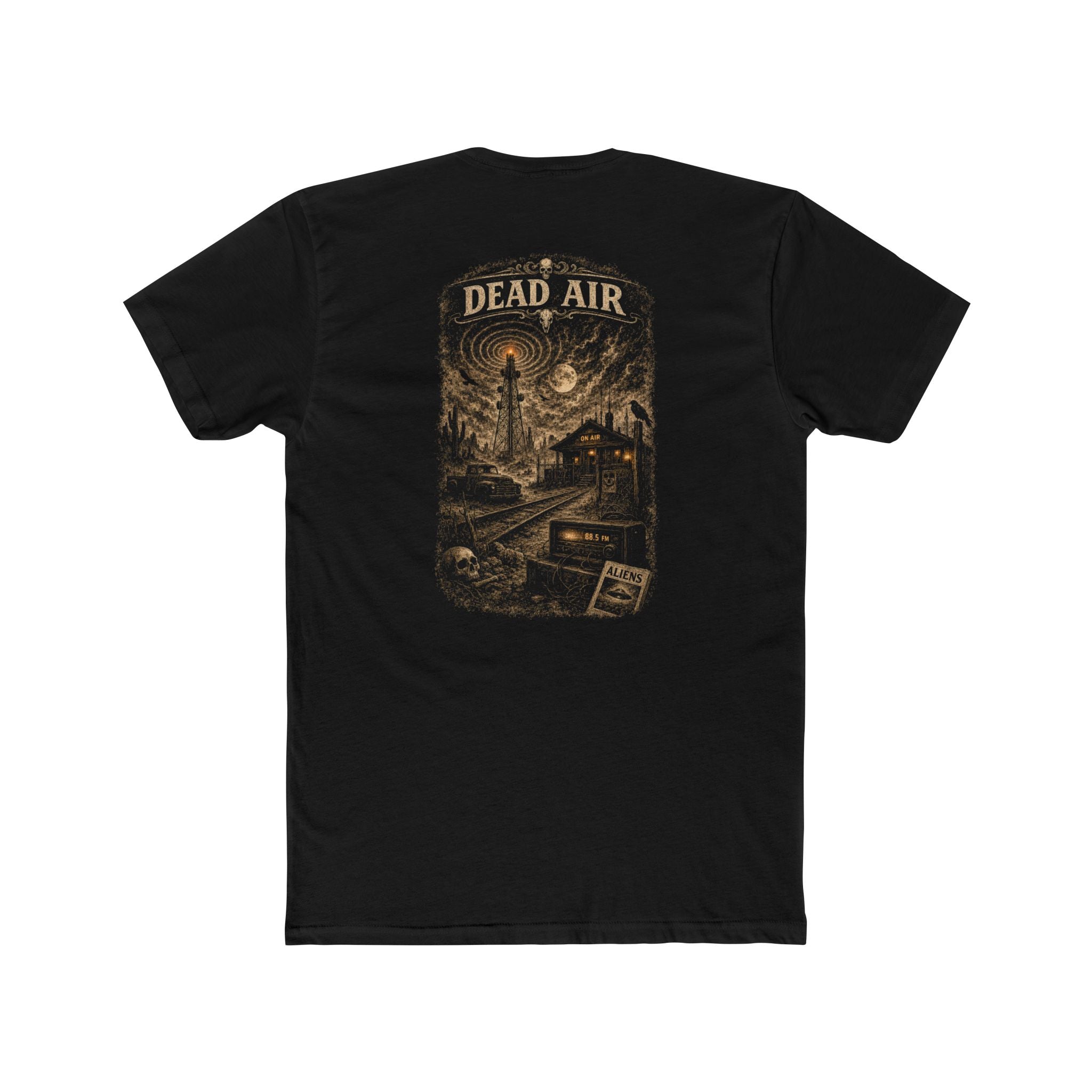Dead Air Graphic Tee — Vintage Haunted Trainyard T-Shirt
