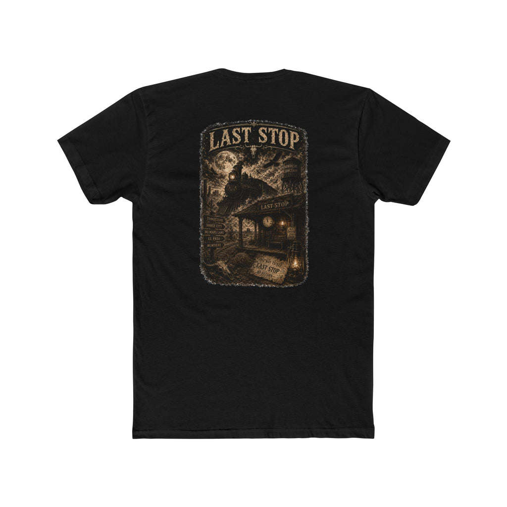 Last Stop Vintage Graphic Tee — 'Obsidian' Train Station Horror Shirt