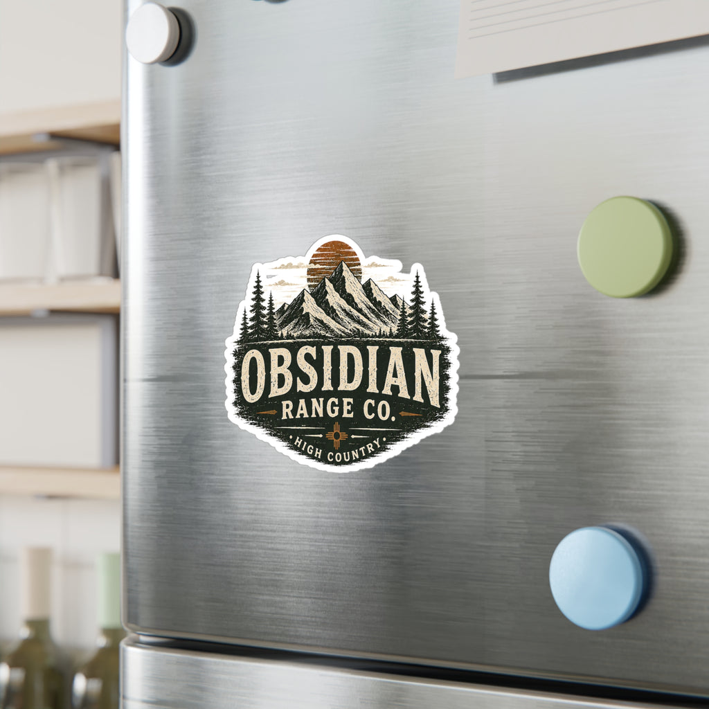 Obsidian Range Co. Mountain Logo Vinyl Sticker — Outdoor Adventure Kiss-Cut Decal