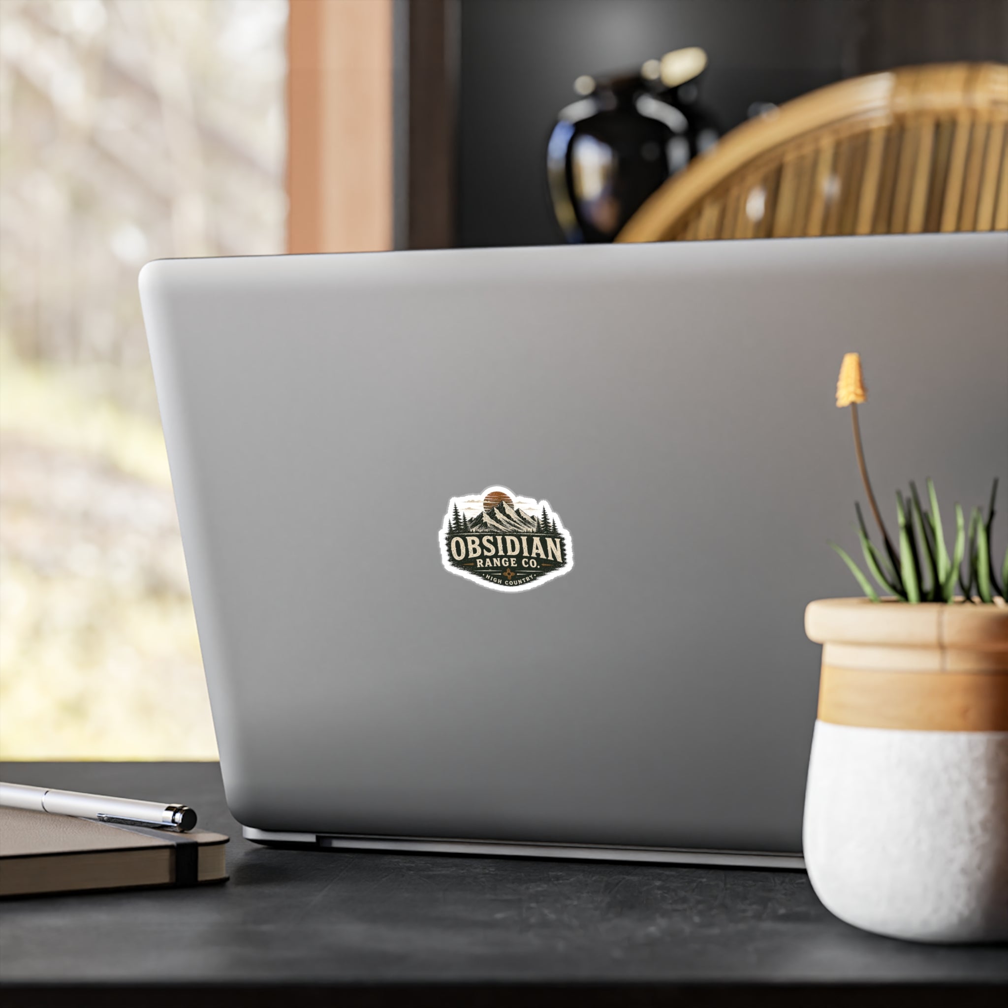 Obsidian Range Co. Mountain Logo Vinyl Sticker — Outdoor Adventure Kiss-Cut Decal