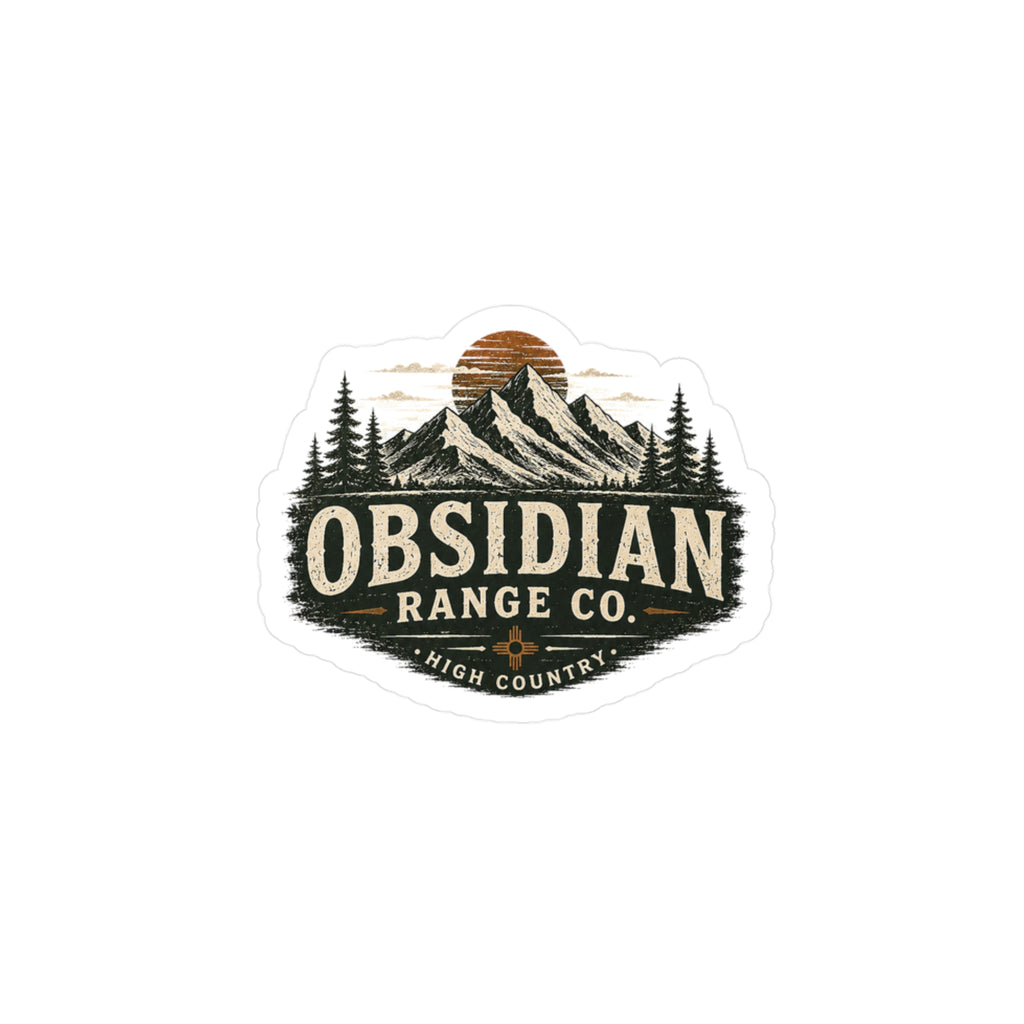 Obsidian Range Co. Mountain Logo Vinyl Sticker — Outdoor Adventure Kiss-Cut Decal