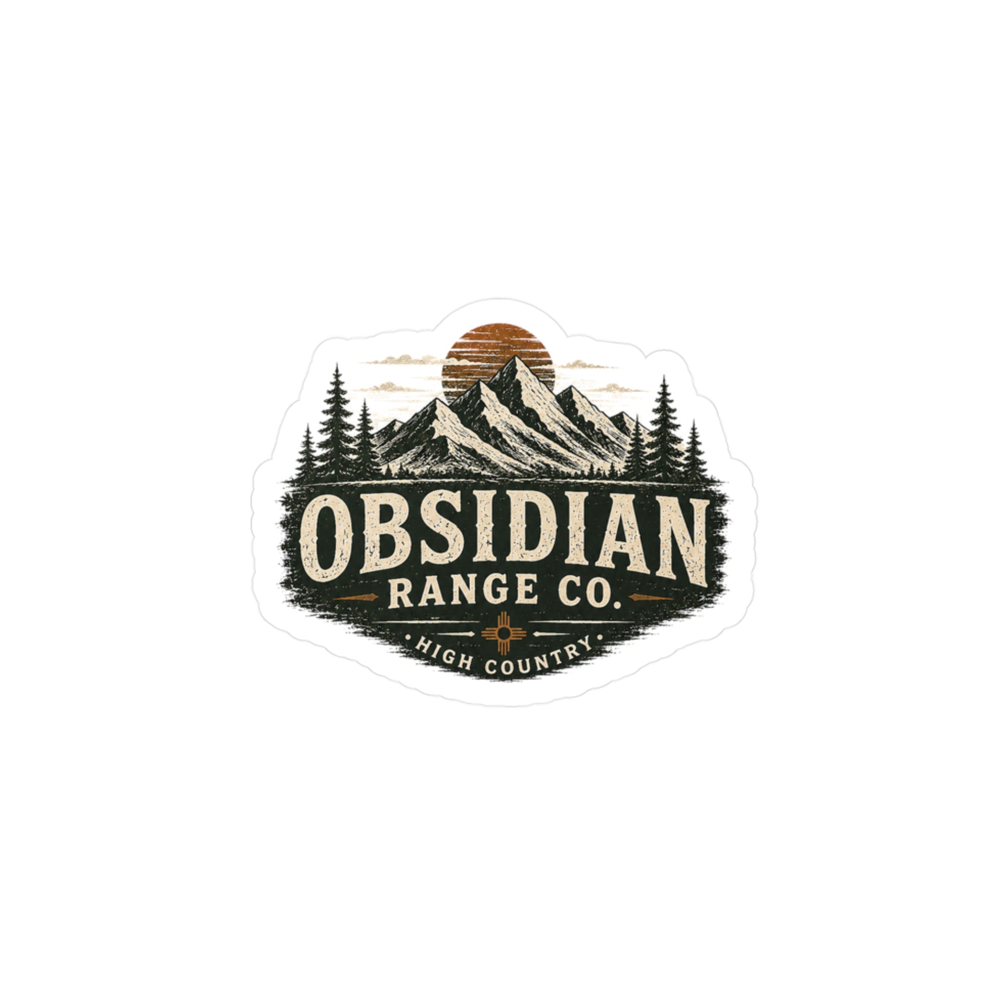 Obsidian Range Co. Mountain Logo Vinyl Sticker — Outdoor Adventure Kiss-Cut Decal